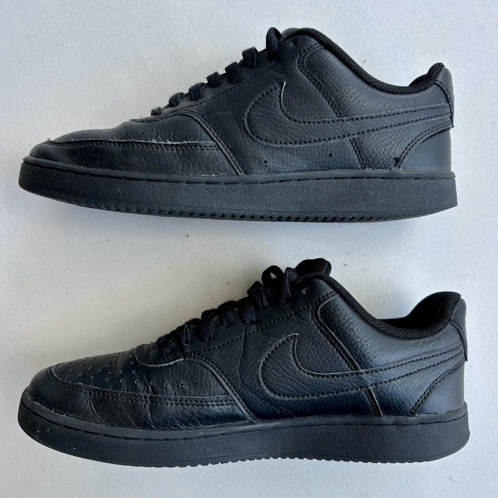 Men's Nike Court Vision Low Triple Black Shoes Size 7.5